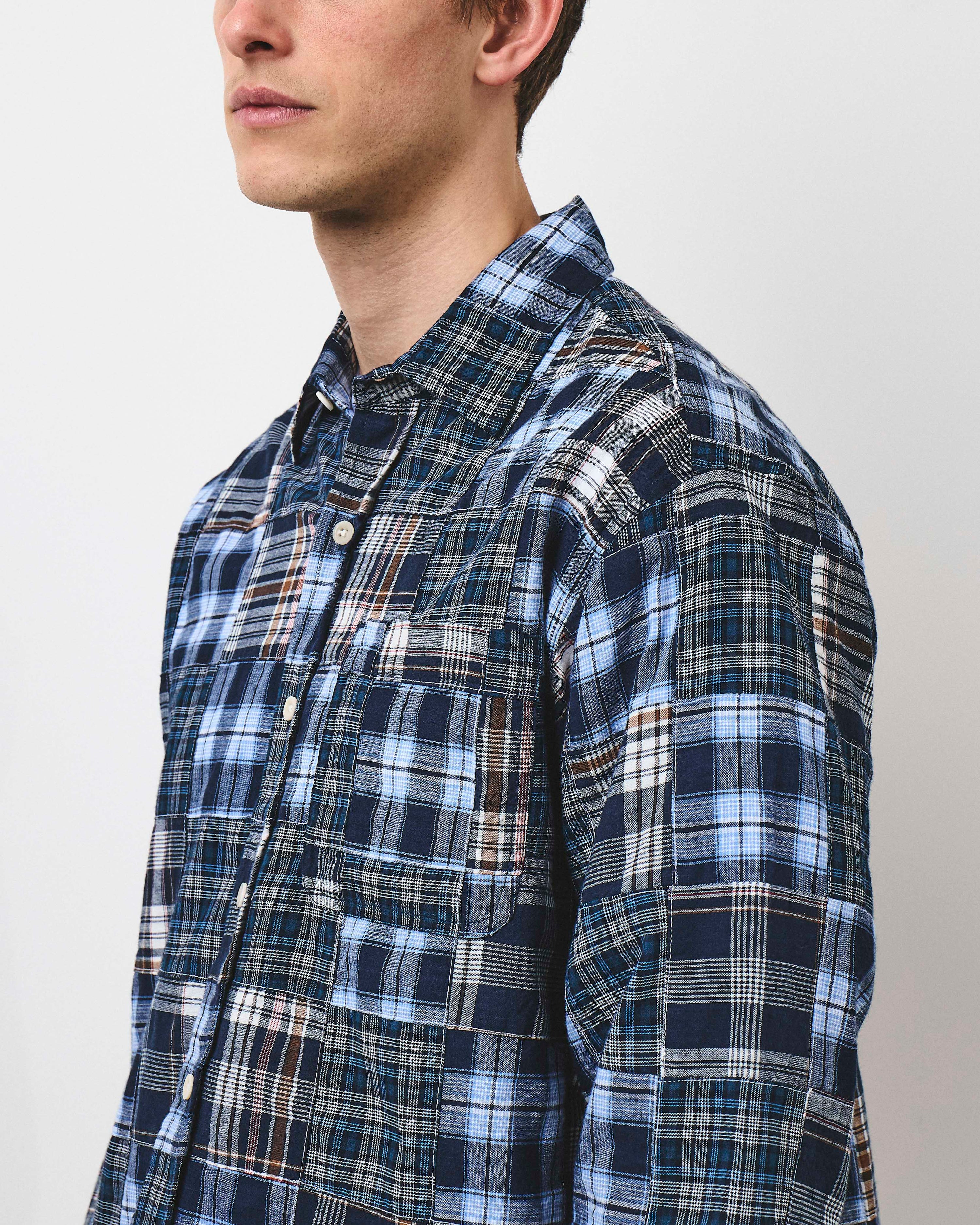 Patchwork Check Heritage Shirt - Blues