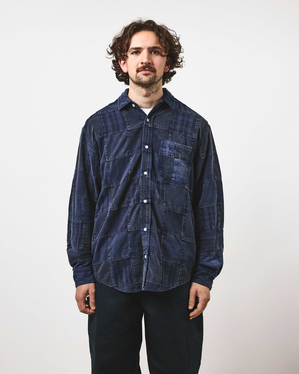 Patchwork Heritage Shirt - Blue and Bark Patchwork