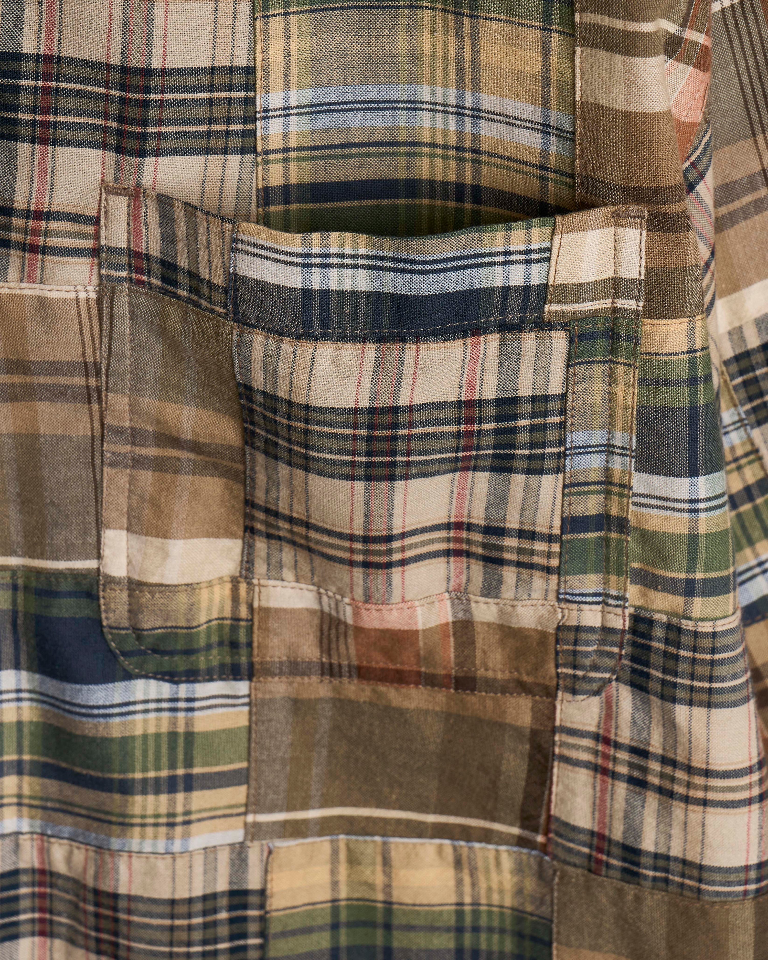 Patchwork Heritage Shirt - Olive Madras