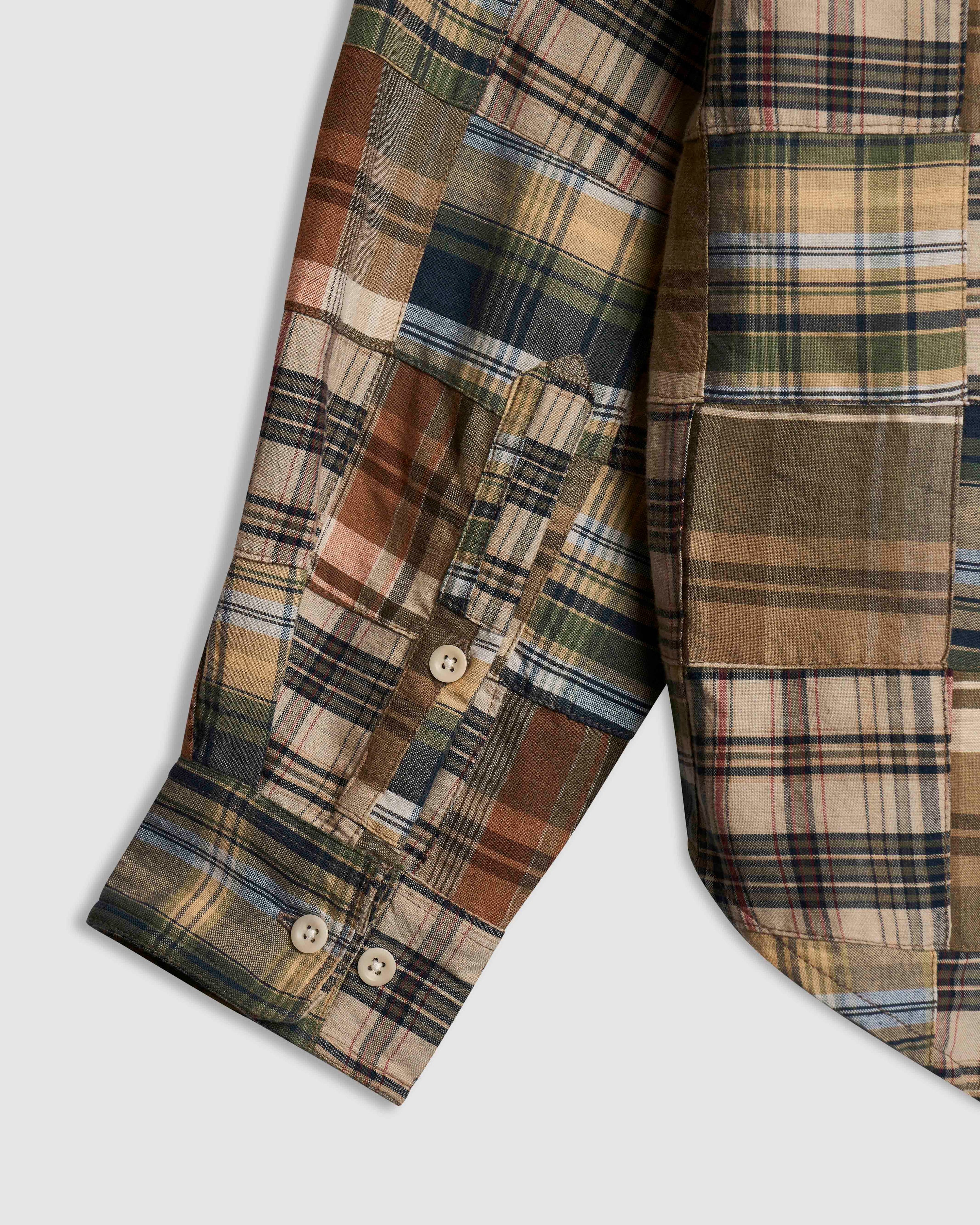 Patchwork Heritage Shirt - Olive Madras
