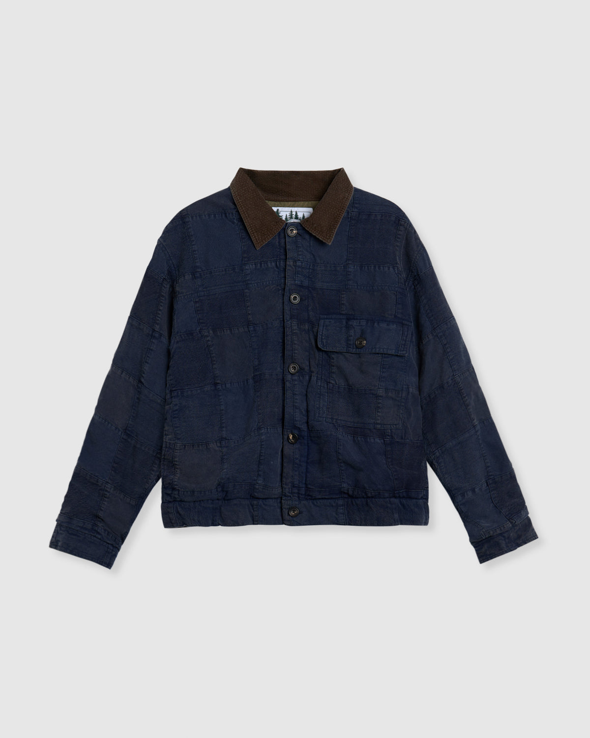 Patchwork Workers Jacket - Blue and Bark Patchwork