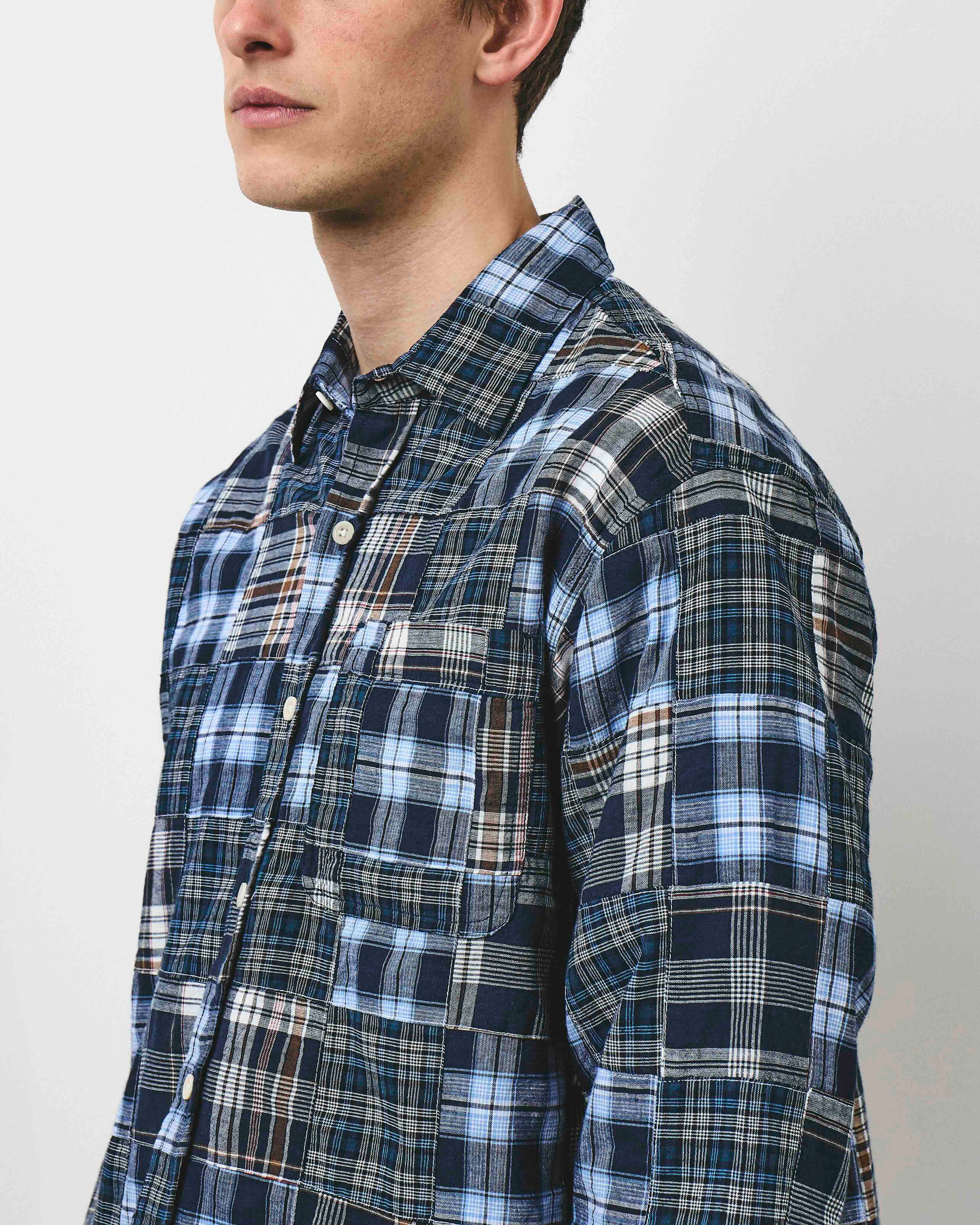 Patchwork Check Heritage Shirt - Blues