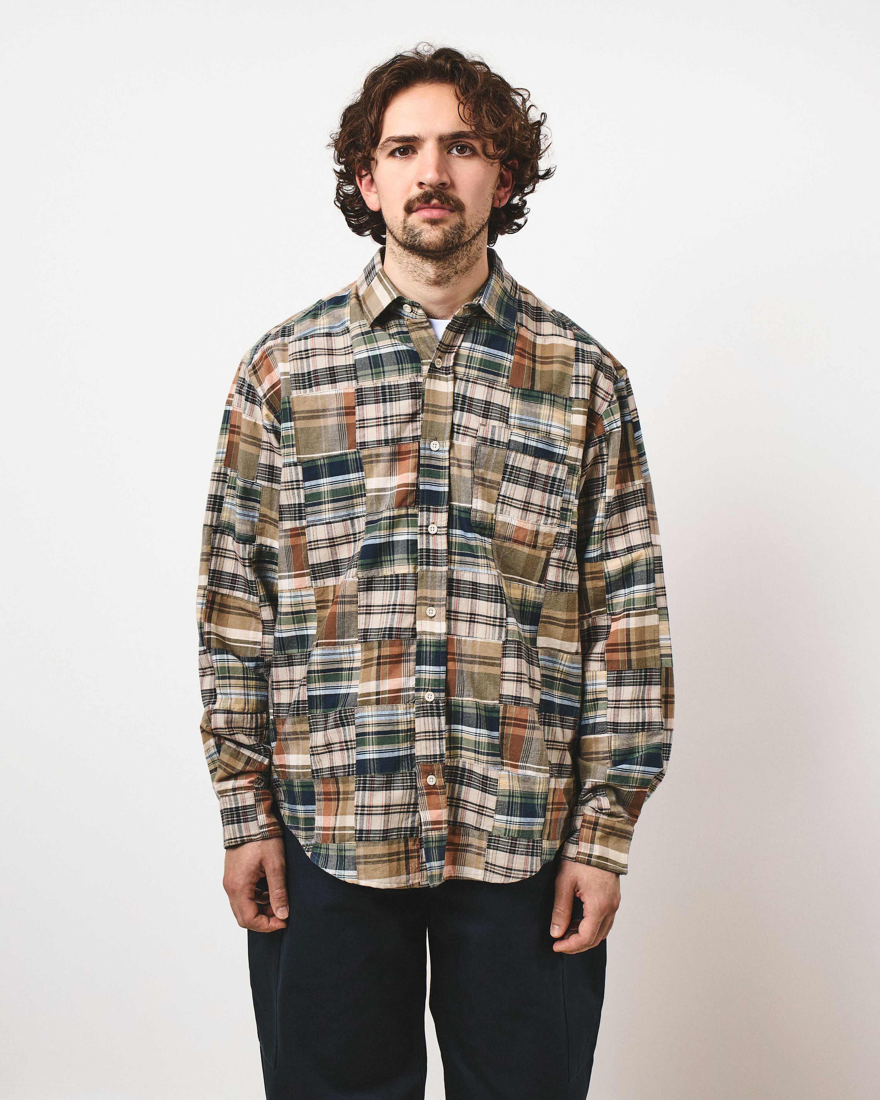 Patchwork Heritage Shirt - Olive Madras