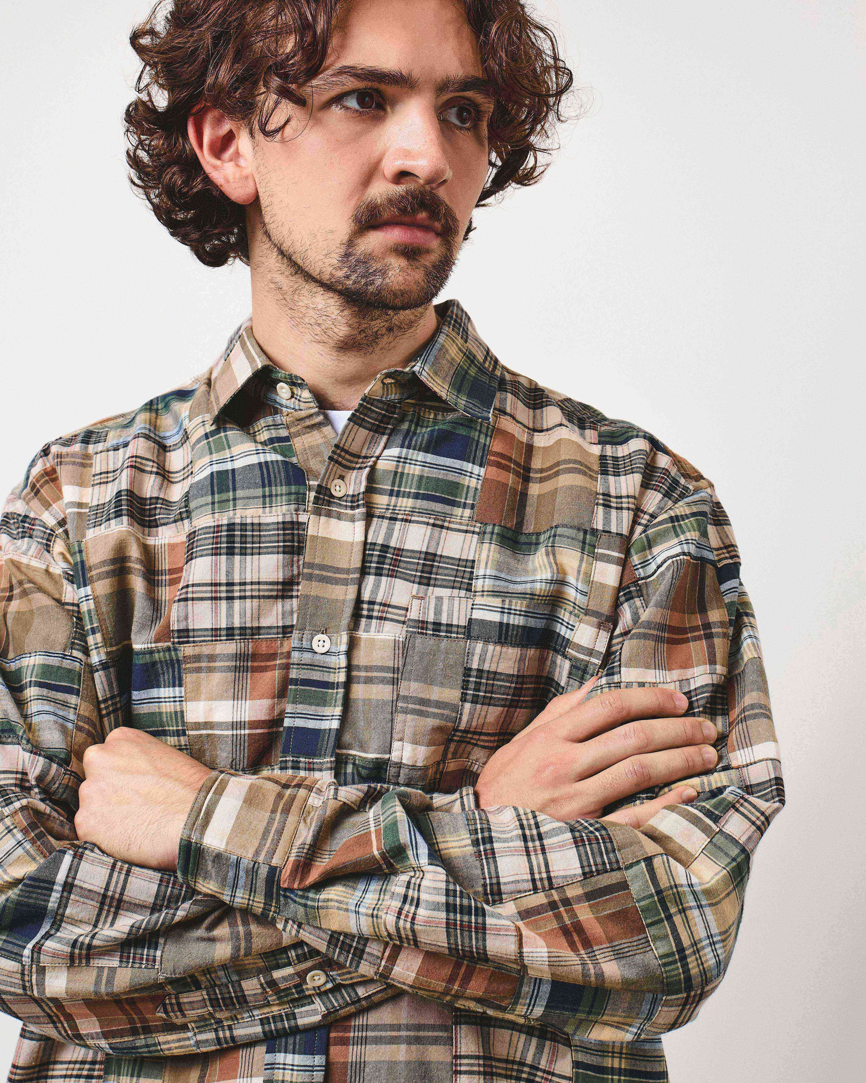 Patchwork Heritage Shirt - Olive Madras