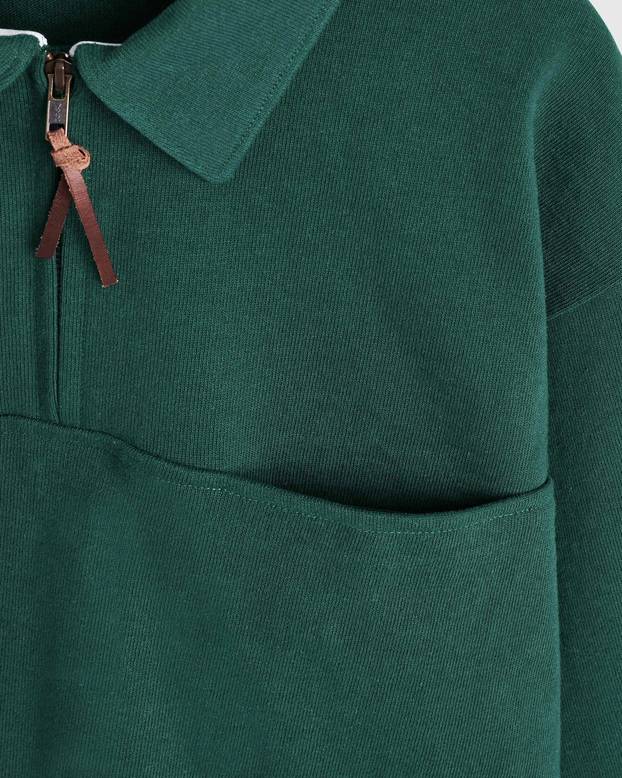 Quarter Zip Heavy Sweat - Racing Green