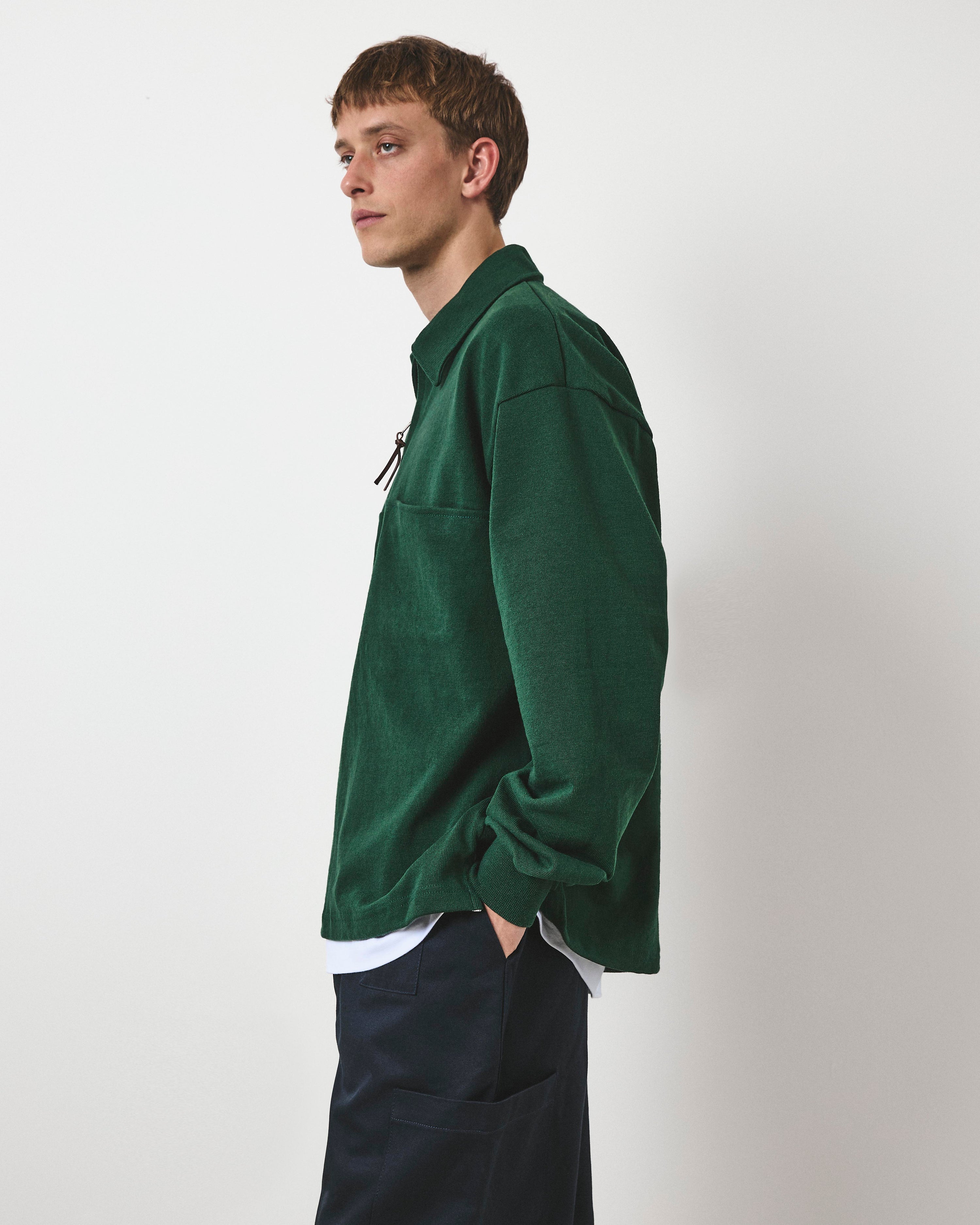 Quarter Zip Heavy Sweat - Racing Green
