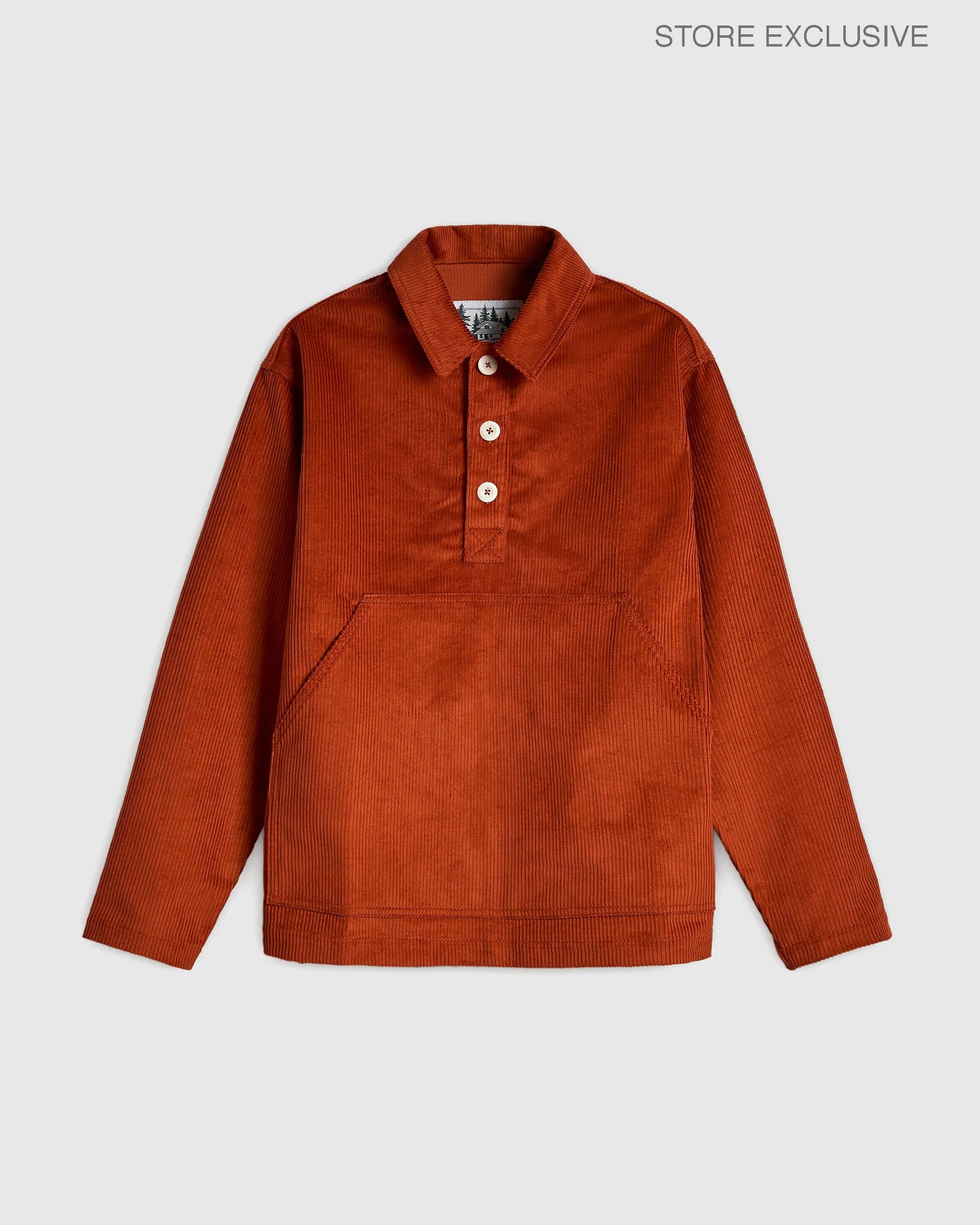 Cord Leisure Popover Shirt - Rust