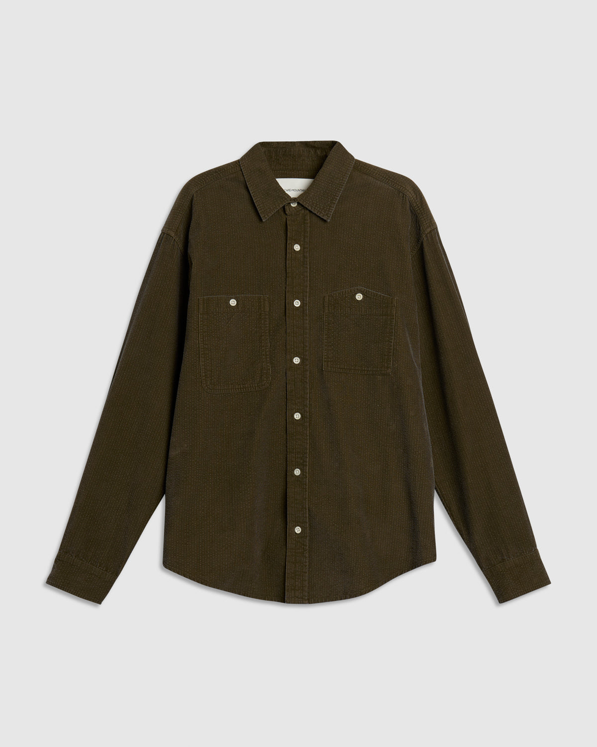 Seersucker Cord Workers Shirt - Vintage Olive