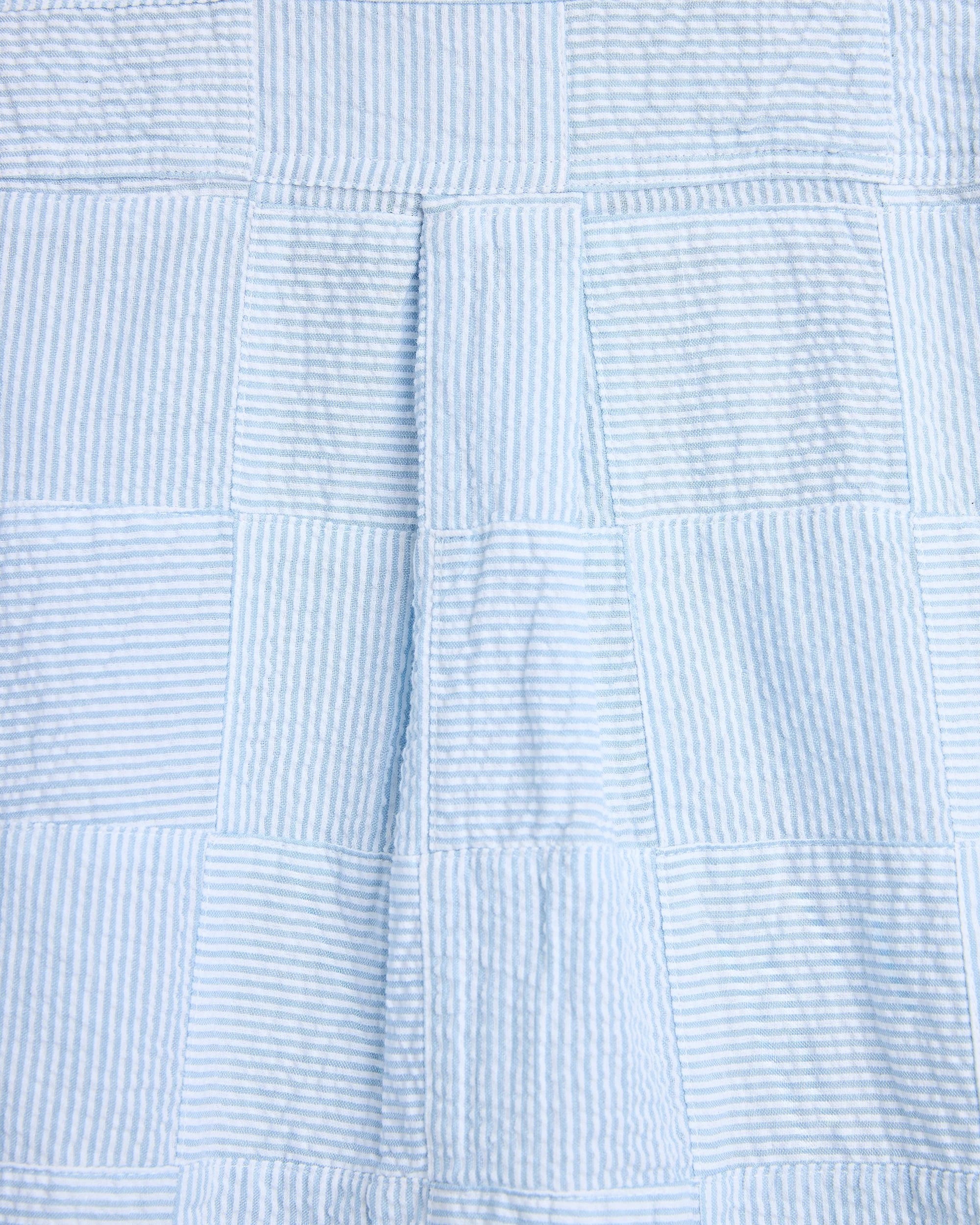Patchwork Stripe Heritage Shirt - Sky Blue Seersucker