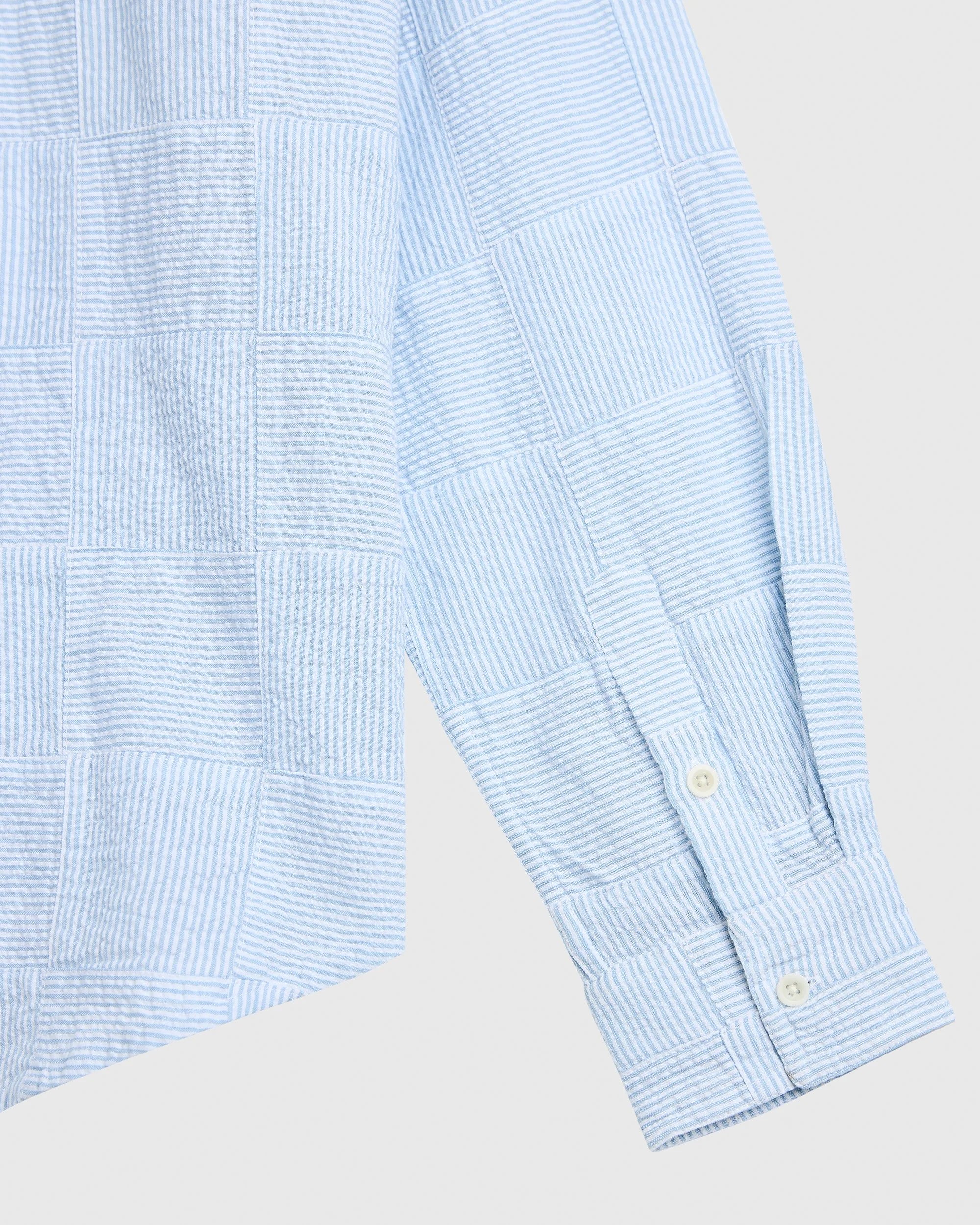 Patchwork Stripe Heritage Shirt - Sky Blue Seersucker