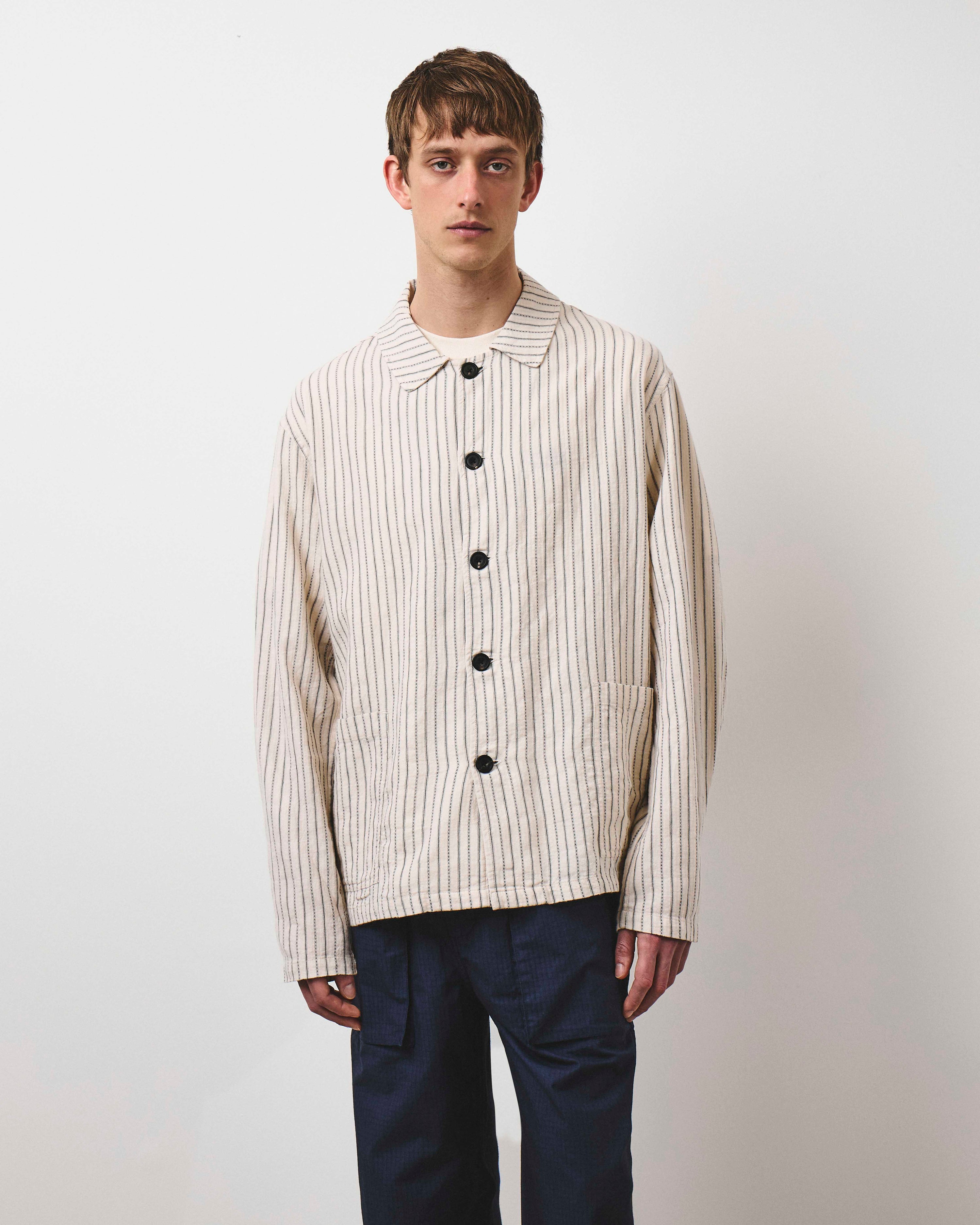 Dotted Stripe Easy Shirt - Chalk