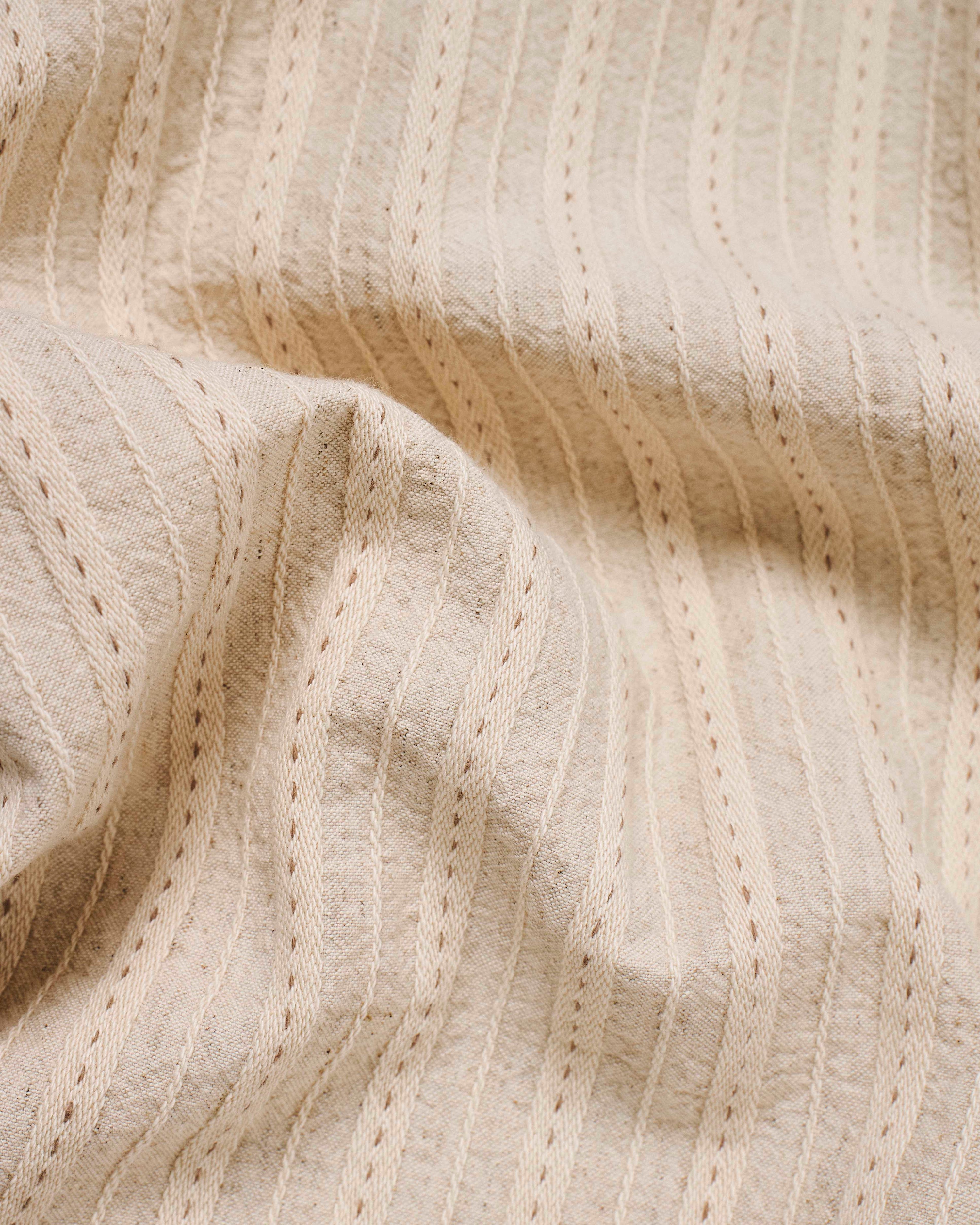 Jacquard Stripe Vacation Shirt - Ecru Stripe