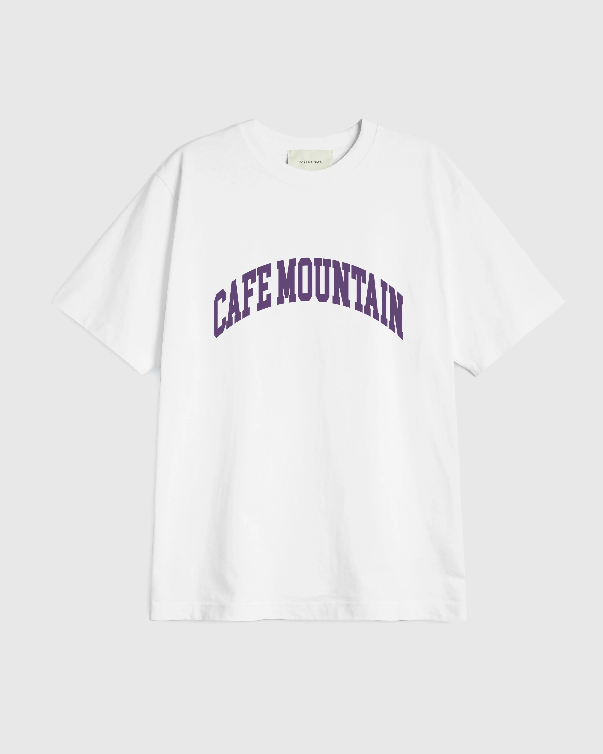 College Logo Tee - Natural And Purple
