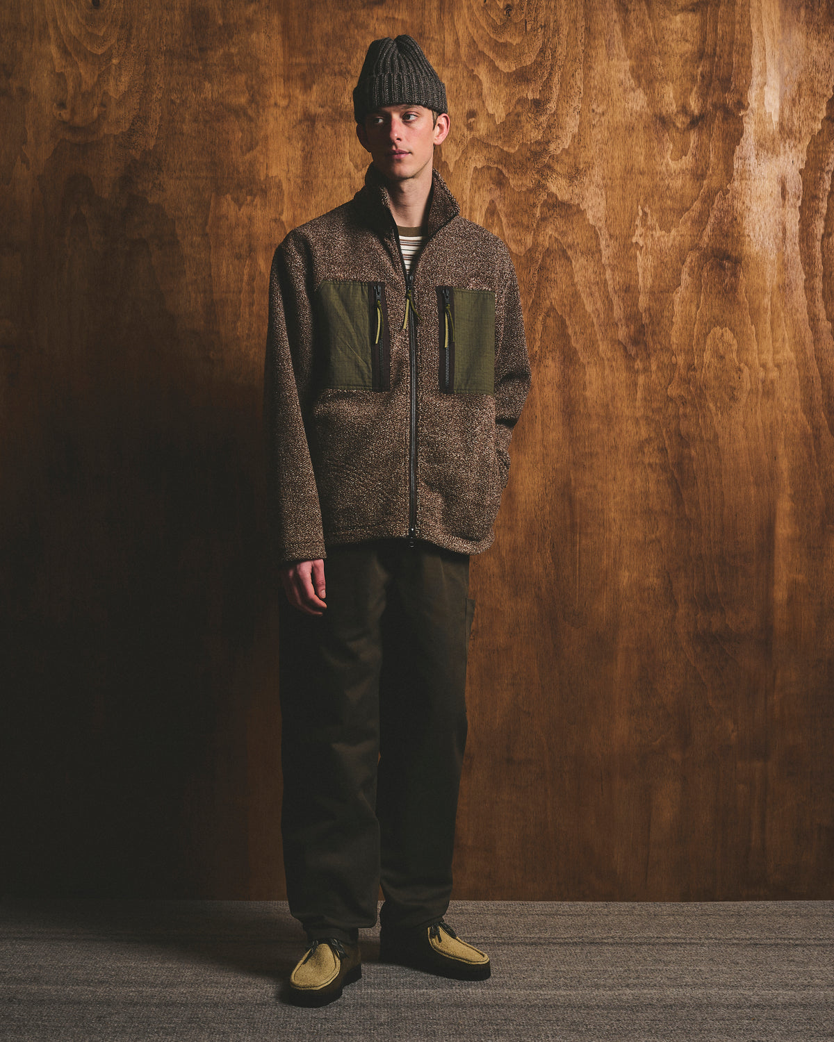 Mountain Fleece Jacket - Natural Fleck and Moss