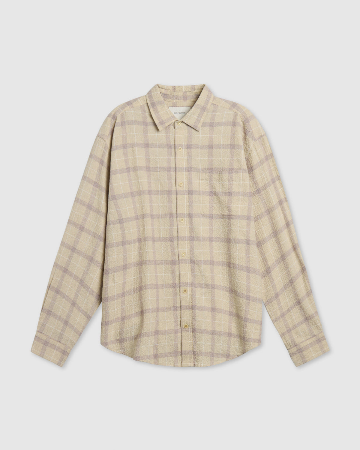 Wrinkled Check Heritage Shirt - Ecru and Aubergine