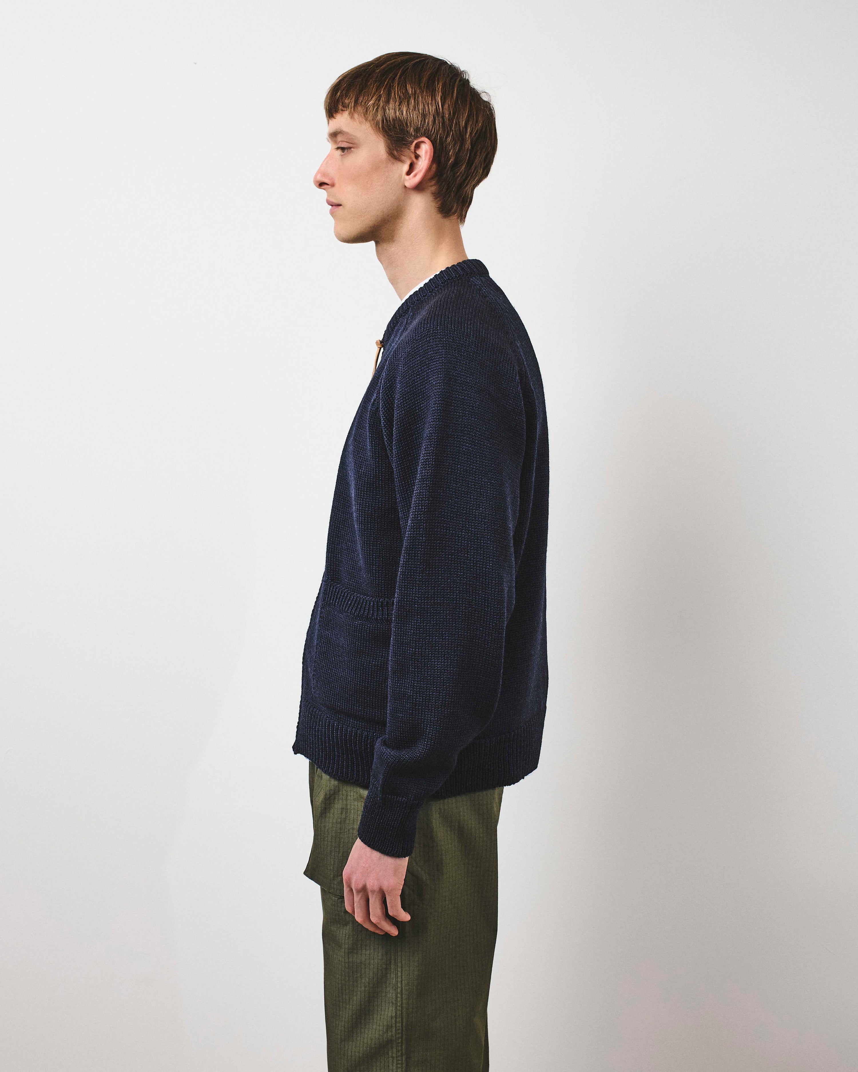 Zip Through Raglan Knit - Navy Dust