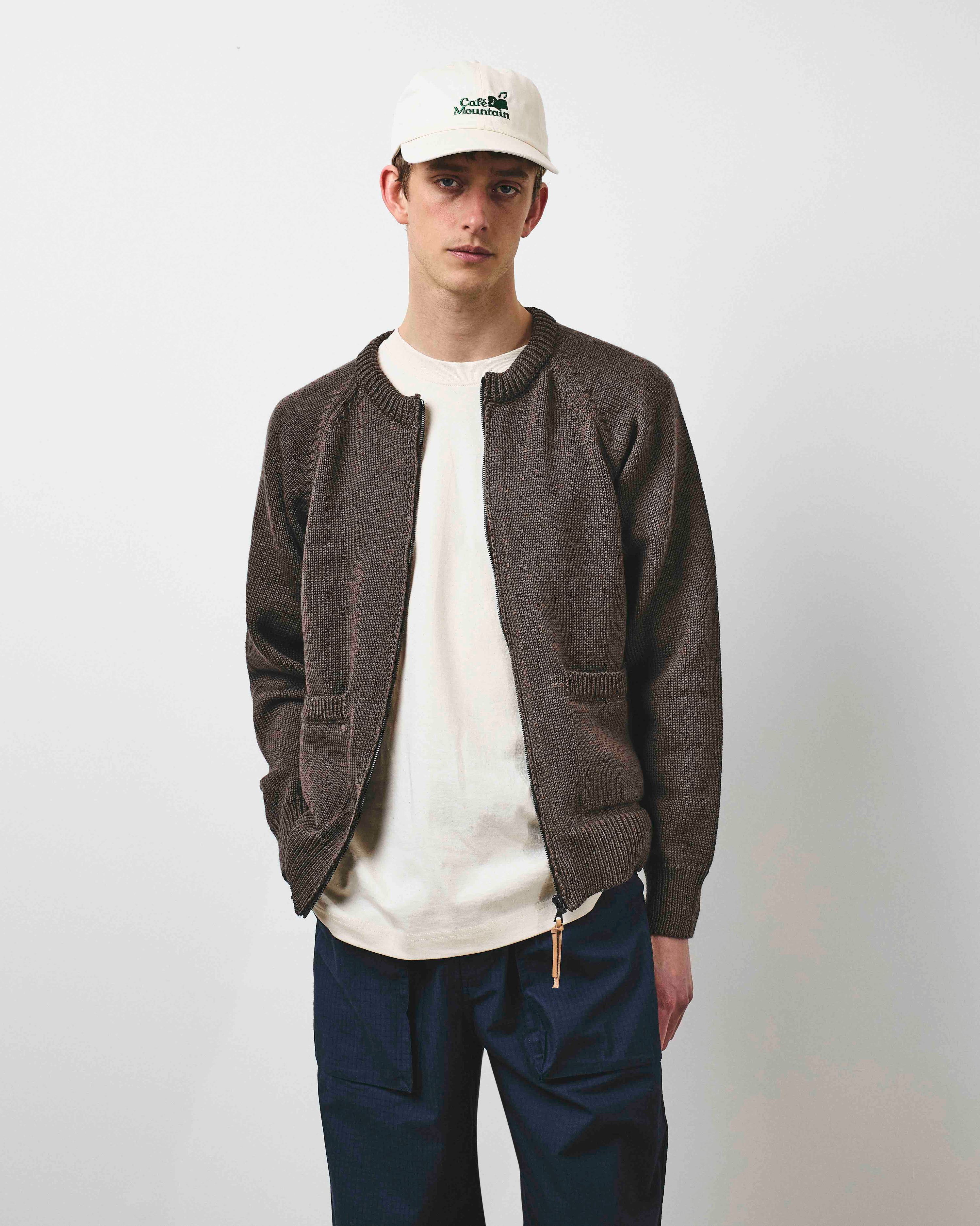 Zip Through Raglan Knit - Earth