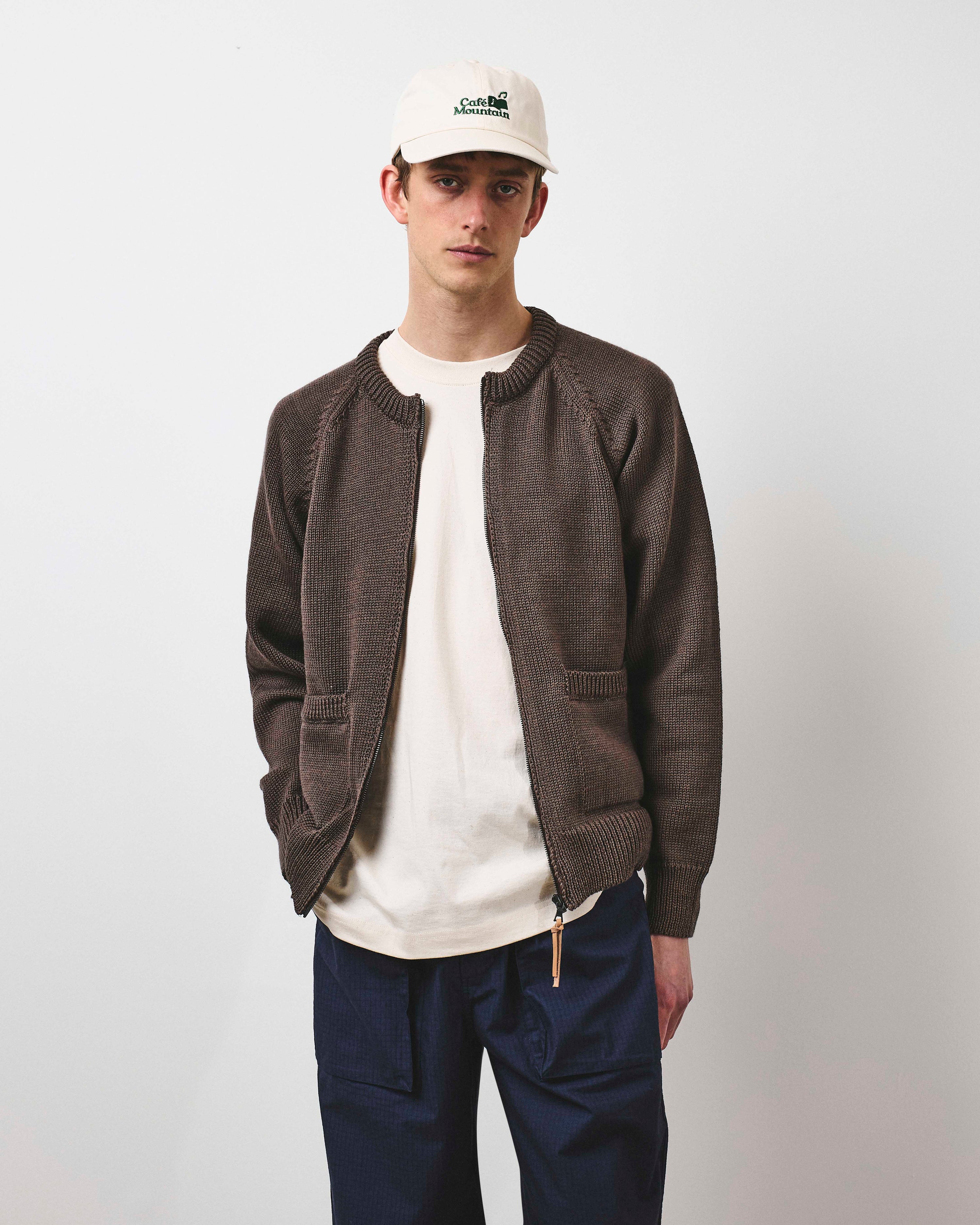 Zip Through Raglan Knit - Earth