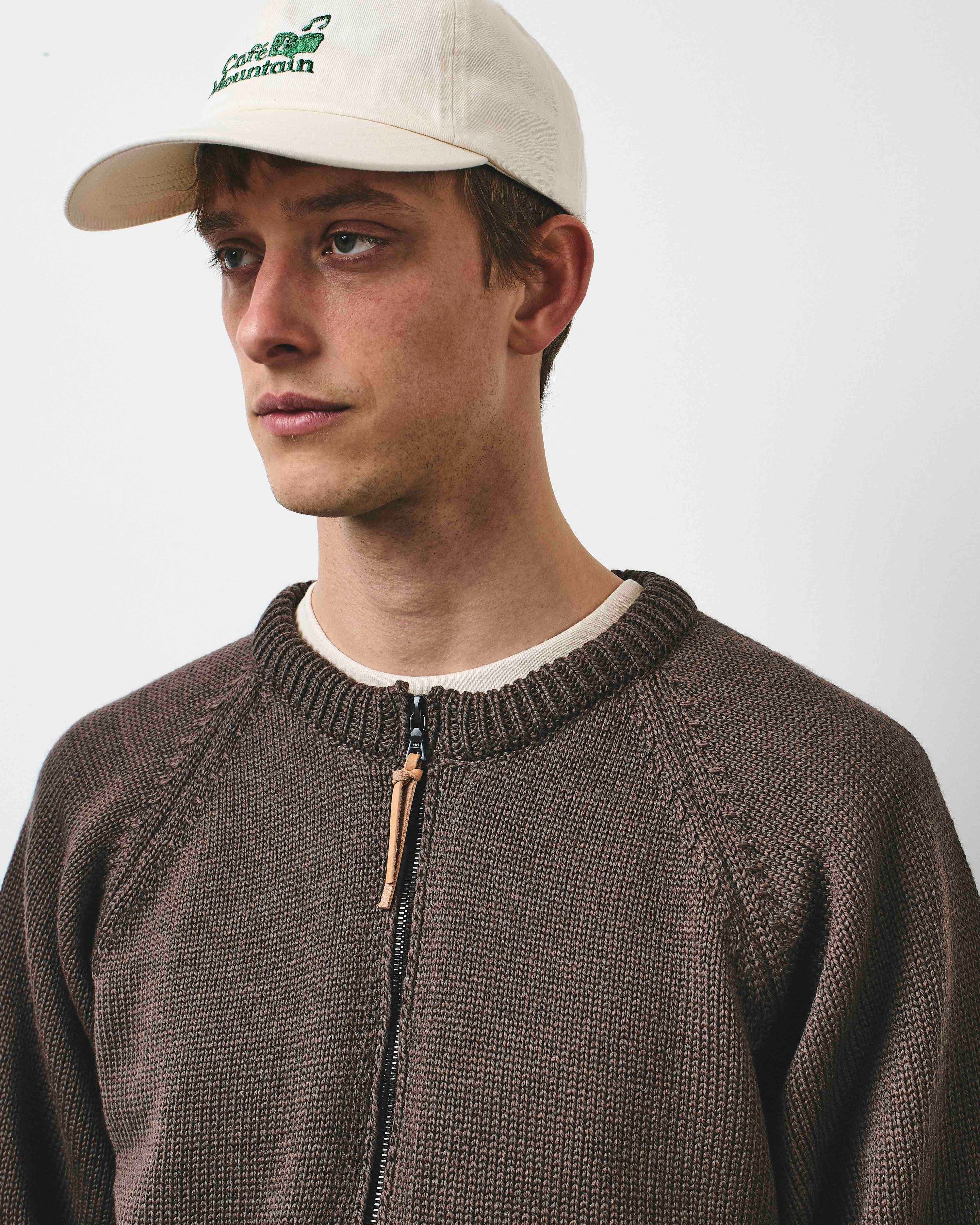 Zip Through Raglan Knit - Earth