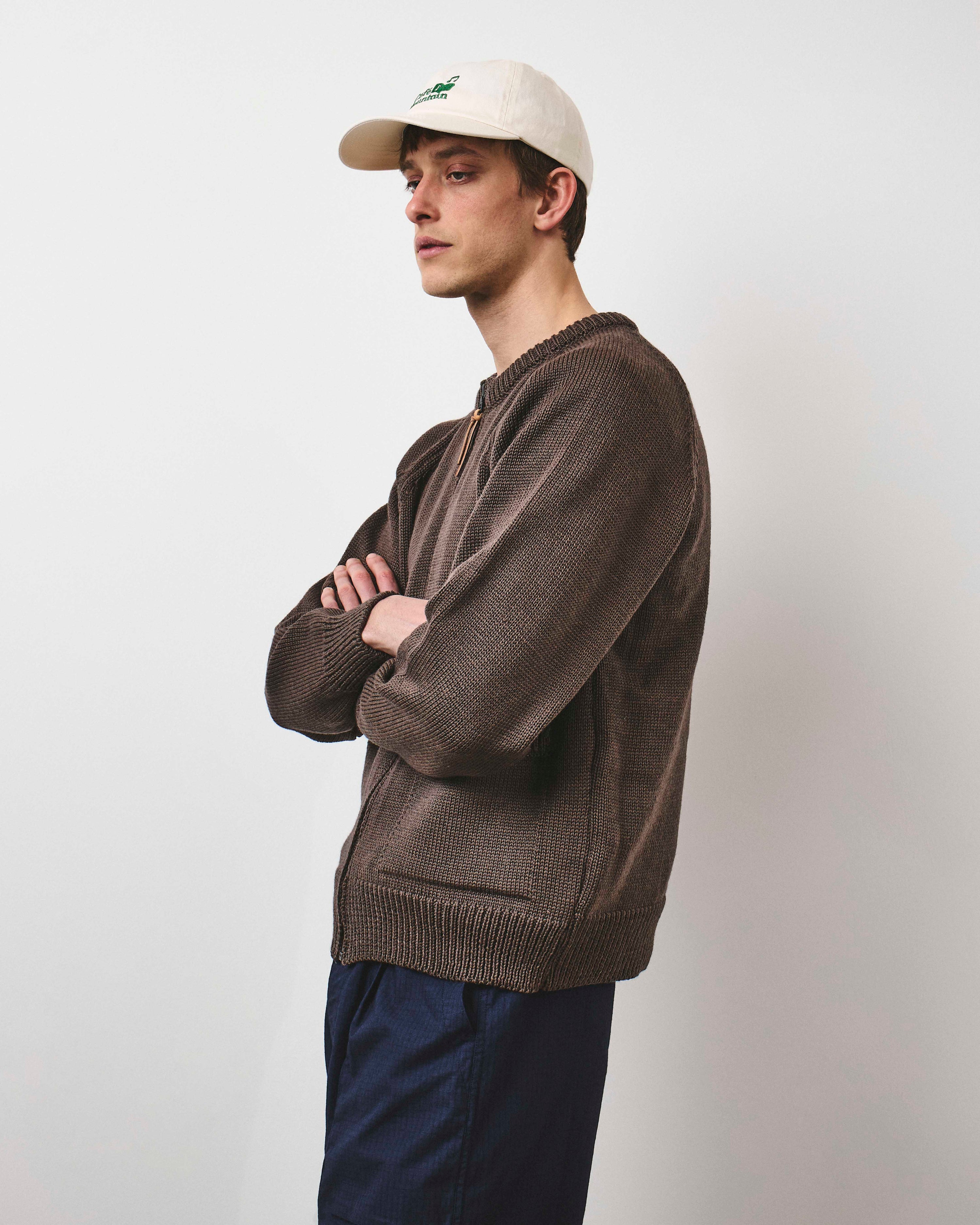 Zip Through Raglan Knit - Earth