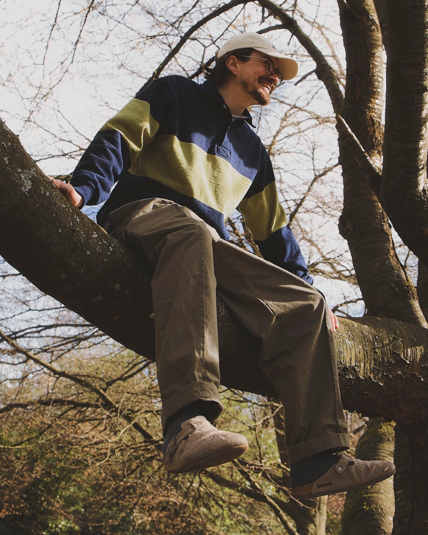 Block Stripe Sportsman Shirt - Navy and Kiwi