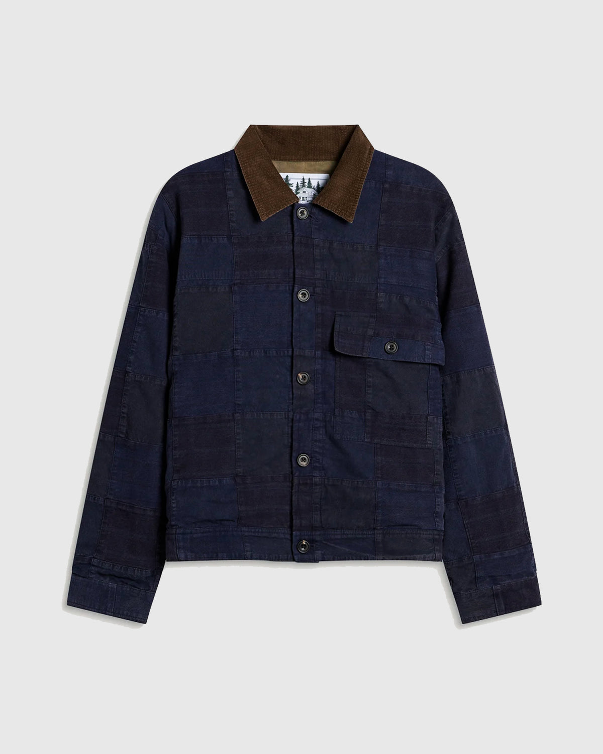 Patchwork Workers Jacket - Blue and Bark Patchwork